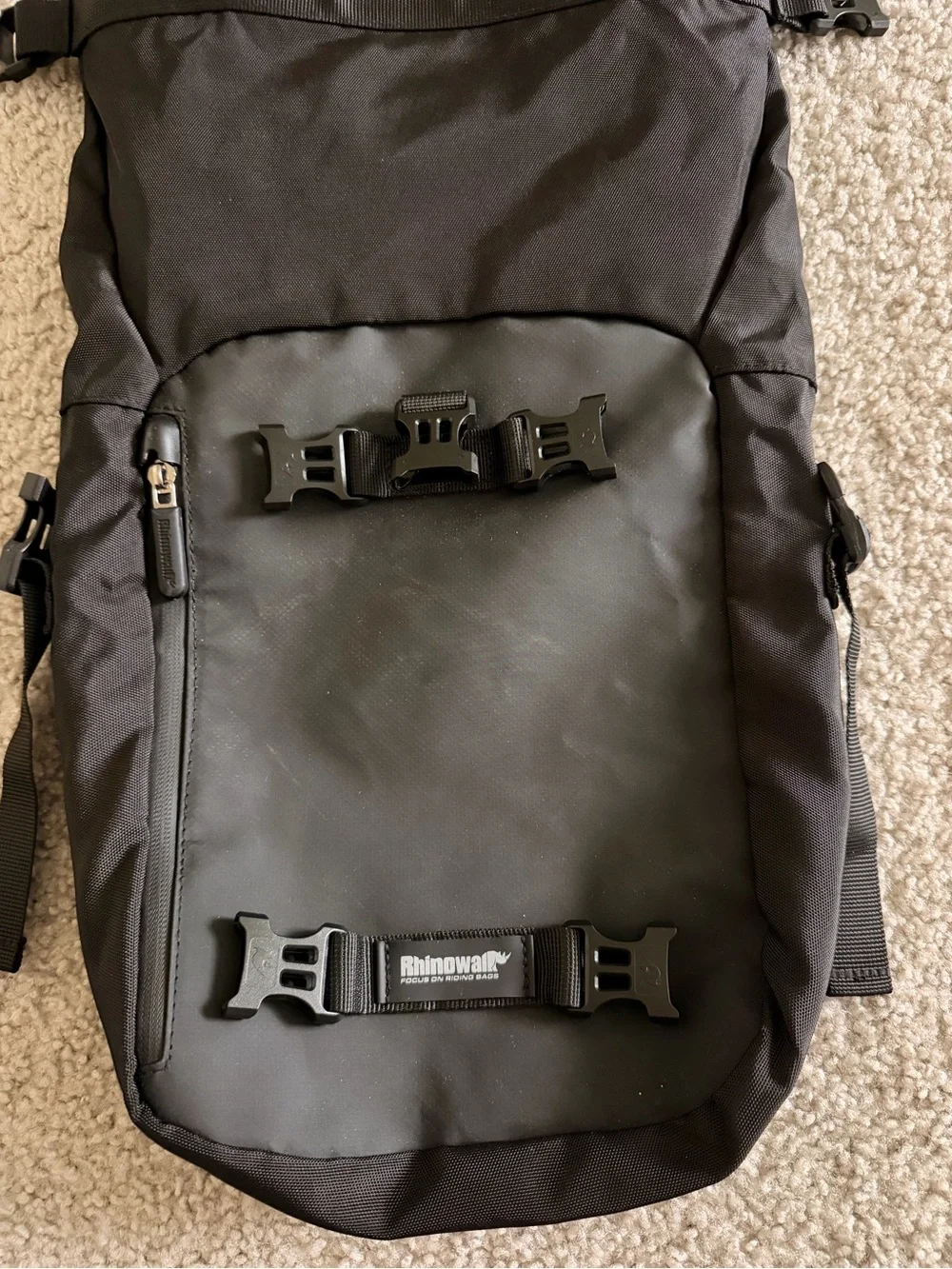 Black Roll-Top Backpack - Men's